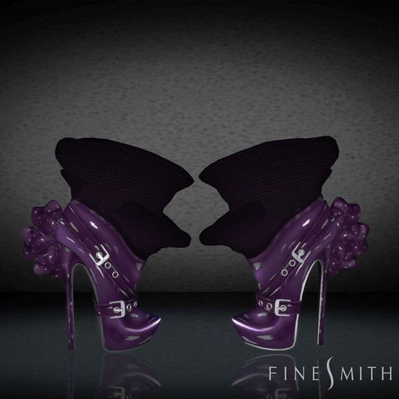 FINESMITH CANDYBIRD BOOTS purple with hearts