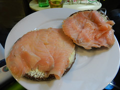 Smoked salmon on Finnish rye bread