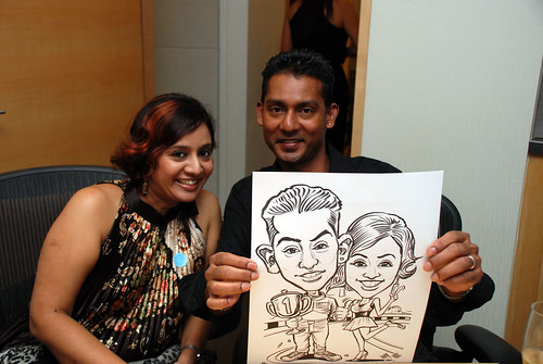 caricature live sketching 2011 Formula 1 RR Donnelley Party - 5