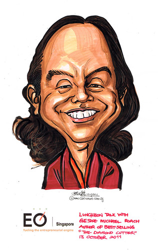 Caricature for EO Singapore - Geshe Michael Roach