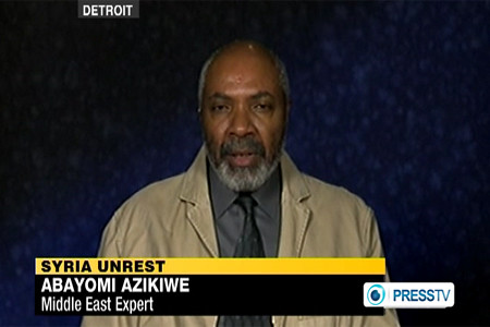 Abayomi Azikiwe, editor of the Pan-African News Wire, was featured on Press TV News Analysis discussing US foreign policy toward Syria. The program aired on December 30, 2011. by Pan-African News Wire File Photos