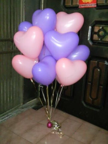 空飄愛心氣球，粉紅色，粉紫色，共12顆 by 豆豆氣球材料屋 http://www.dod.com.tw