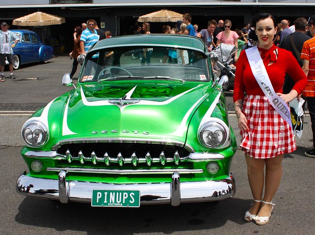 I cannot remember her name but i asked her to pose next to the PINUPS car 