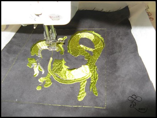 week 5 machine embroidered dragon