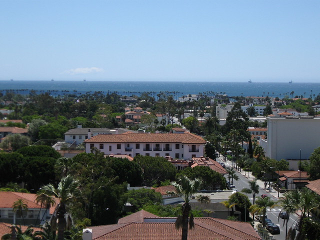 View from Clock Tower of Santa Barbara County Courthouse