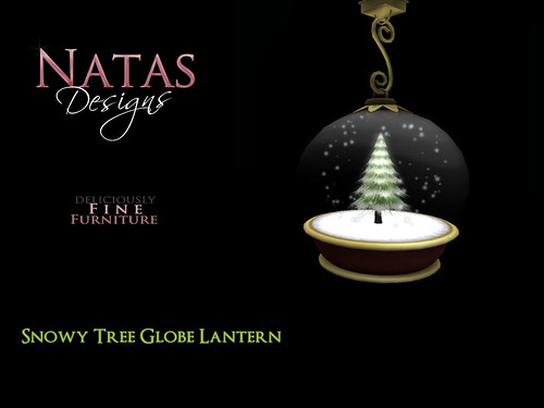 Snowy Tree Globe Lantern by natashashoteka