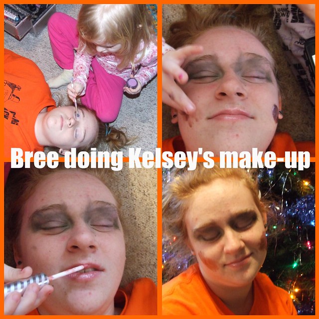 Bree doing Kelsey's make up collage