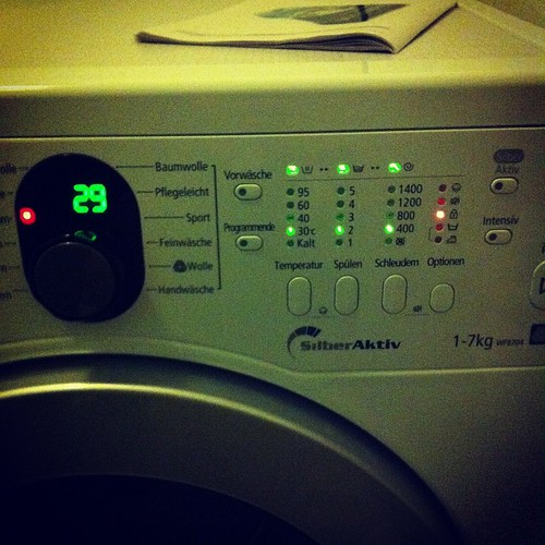 This AAA washing machine is lit up like a Christmas tree.