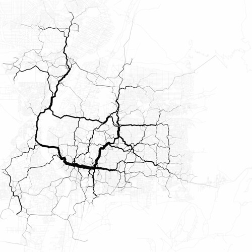 Paths though Albuquerque by Eric Fischer