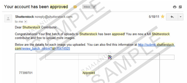 Shutterstock Account Approved Email!