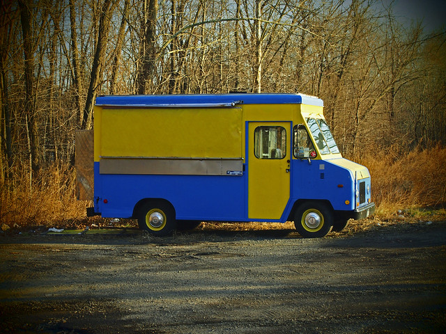 Blue and Yellow Food Truck