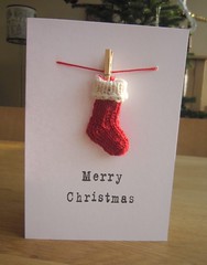 Christmas card with mini stocking