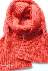 Mohair cable rib scarf
