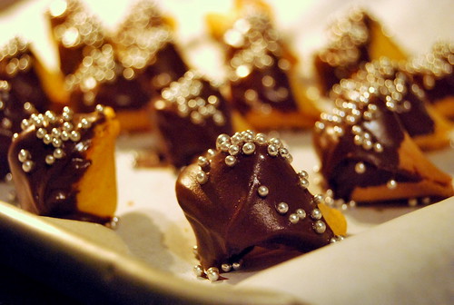 Chocolate Dipped Fortune Cookies