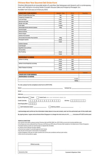 Hilton CNY order form