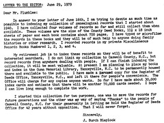 J. Burch Blaylock Letter 29 June 1979