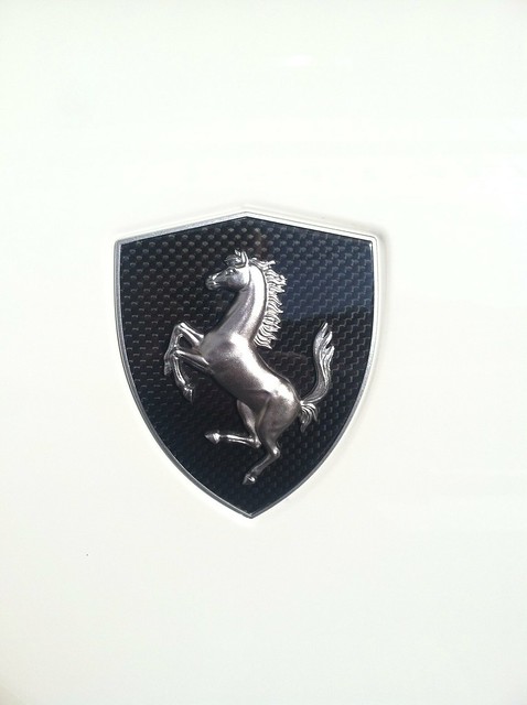 This Ferrari badge located at the fender area where you would normally see