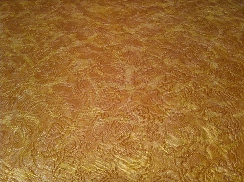 Layer two - orange and yellow lace embossed vinyl