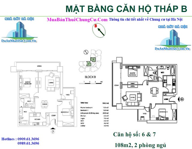Thiết kế căn hộ số 06. 08 - 108m2 chung cư 88 láng hạ | DuAnNhaDat.Com.Vn