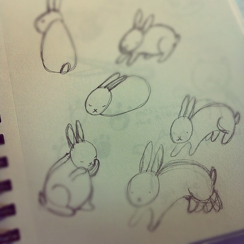 Bunny pose drawings.