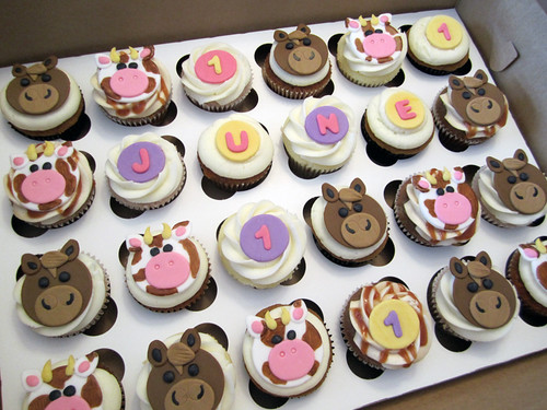 Farm Animal Birthday Cupcakes