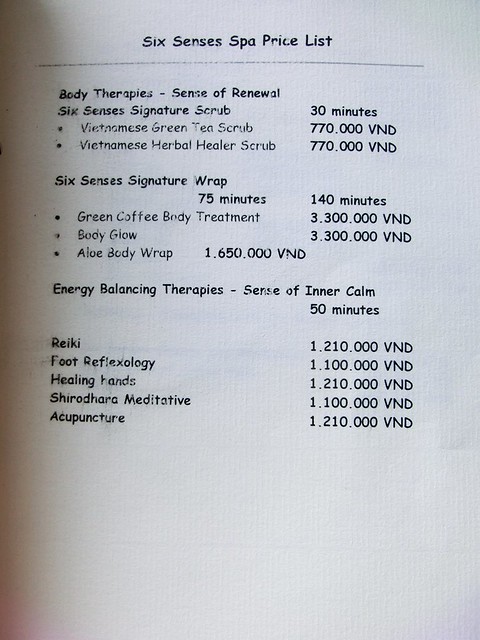 Six Senses Spa "treatment menu" 23
