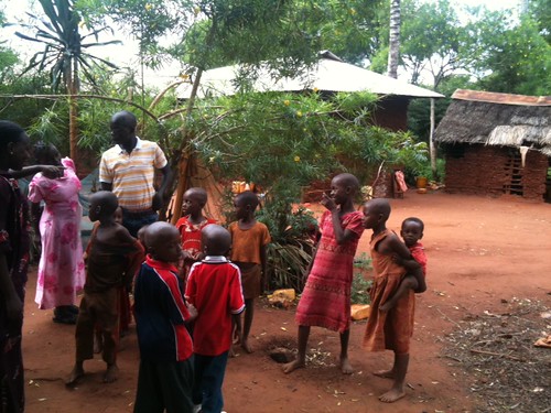 Village children so excited to see the family return