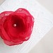 .red organza flower clip