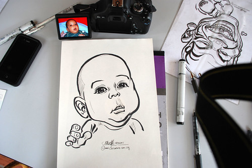 caricature live sketching for children birthday party 08 Oct 2011 - 18