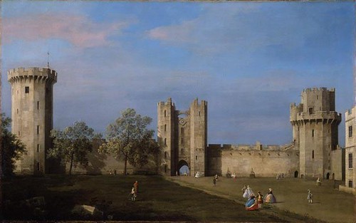 Warwick Castle, East Front from the Courtyard, Canaletto, 1752 by Birmingham Museum and Art Gallery