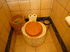 ECO tourism center內的生態廁所。 陳婉寧攝。