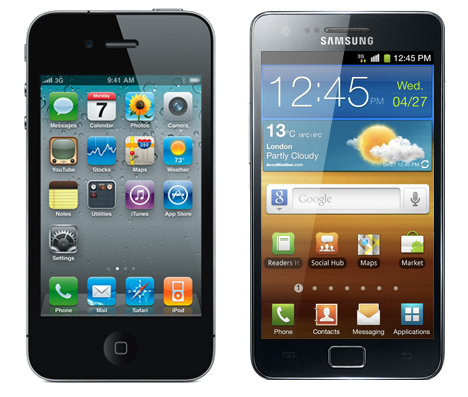 Apple iPhone 4 and Samsung Galaxy S2