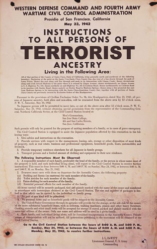 TERRORIST NOTICE (CIRCA 1942) by Colonel Flick