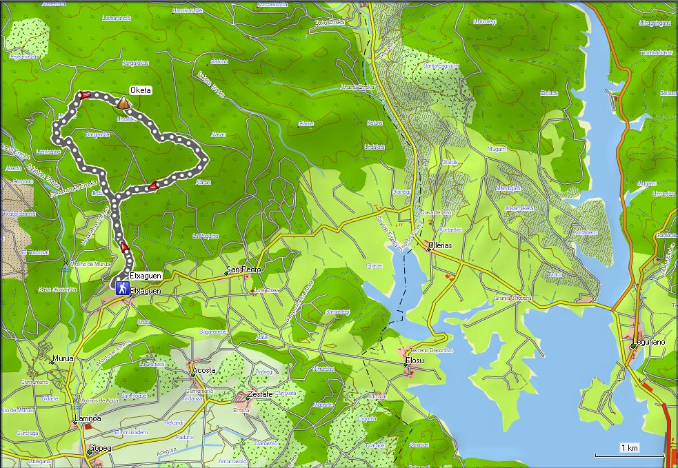 Mapa 2011_12_25 Oketa desde Etxaguen
