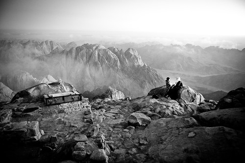 Bedouins looking at the horizon from the mount Sinai by ► vino'