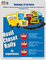 Invitación al Primer Movil Closet Rally, evento organizado por el Consulado General de México en Oxnard