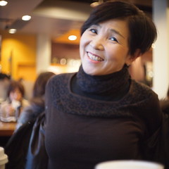  E-PL1s in 6x6 format:  Sawako at Starbucks and Daimaru in Motromachi