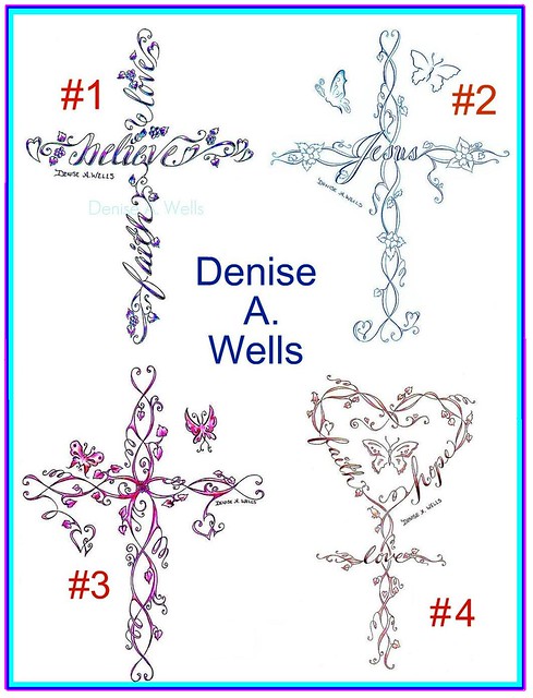 Cross tattoo designs by Denise A Wells