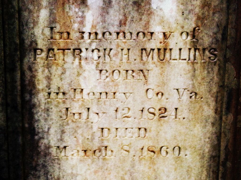 Patrick Henry Mullins-Mullins Cemetery, Meriwether County, Ga