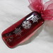 Dec 14 - cranberry pink with shiny silver snowflakes