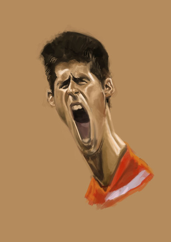 digital caricature of Novak Djokovic - 2
