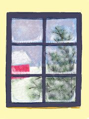 Snow Through the Window (Digital Drawing) by randubnick