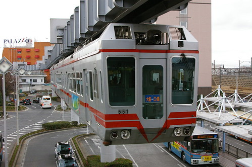 Shonan monorail 500 series in Oofuna station, Kamakura, Kanagawa, Japan /Dec 31,2011