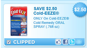 Cold-eeze Cold Remedy Oral Spray (.76fl Oz) Coupon