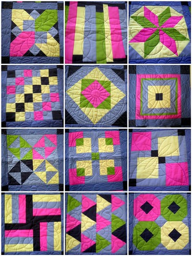 Modern Solids Quilt - Close Up of Quilting Done by Barb Raisbeck of QuiltsbyBarb