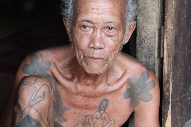 Tattoos were common for the men The shoulder tattoos represent the tribe he 