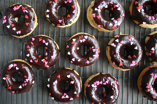 Banana Donuts with chocolate glaze