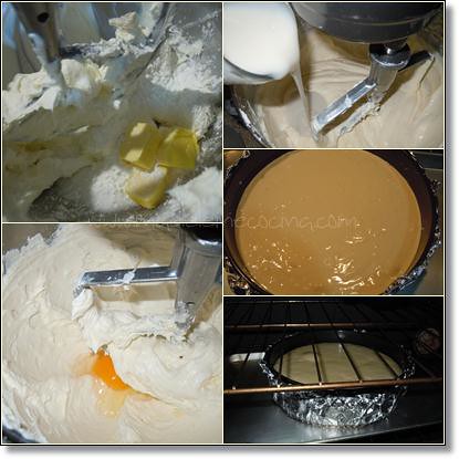 Batiendo el cheesecake de coco