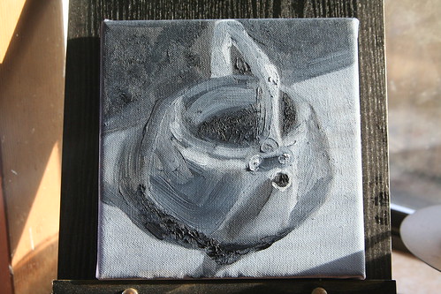 Copper Kettle Study 1: Payne's Gray and White Only