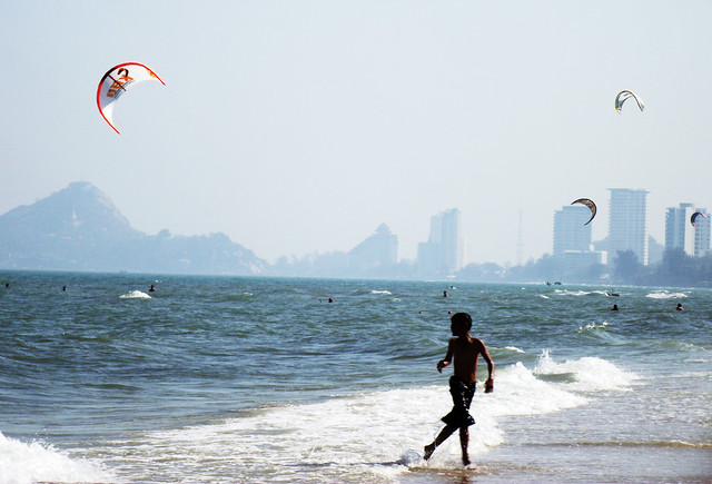 Kites and Kids on Hua Hin Beach